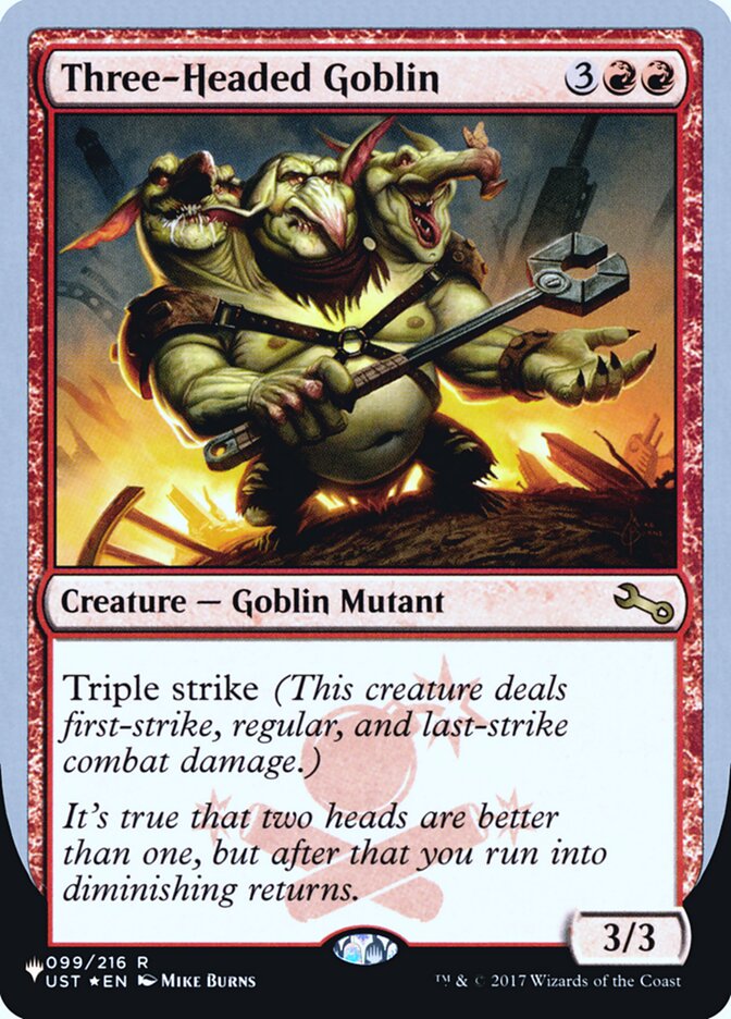 Three-Headed Goblin (Unfinity Foil Edition) [The List] | Devastation Store