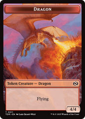 Dragon (0011) // Warrior Double-Sided Token [Tarkir: Dragonstorm Tokens] | Devastation Store