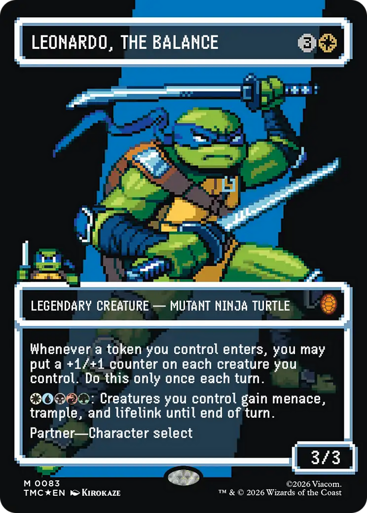 Leonardo, the Balance (0083) (Borderless) (Surge Foil) [Teenage Mutant Ninja Turtles Commander] | Devastation Store