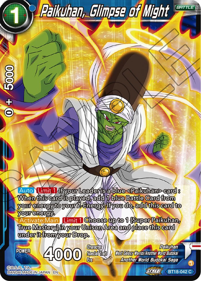 Paikuhan, Glimpse of Might (BT18-042) [Dawn of the Z-Legends] | Devastation Store