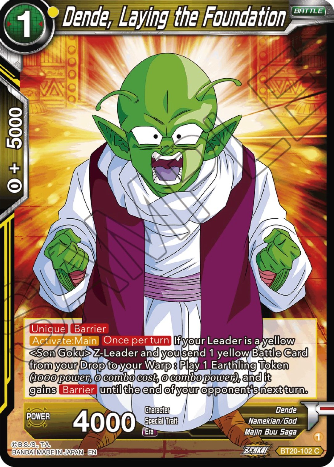 Dende, Laying the Foundation (BT20-102) [Power Absorbed] | Devastation Store