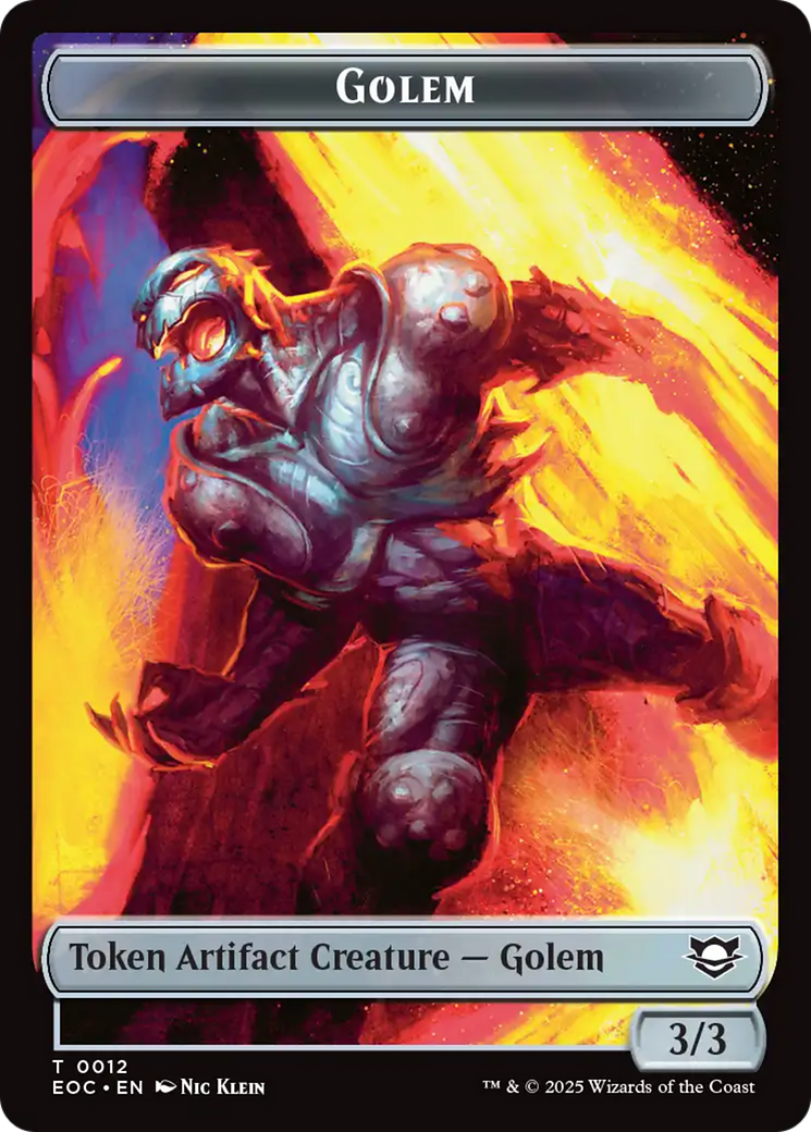 Copy // Golem (0012) Double-Sided Token [Edge of Eternities Commander Tokens] | Devastation Store