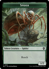 Spider // Blood Double-Sided Token [Bloomburrow Commander Tokens] | Devastation Store