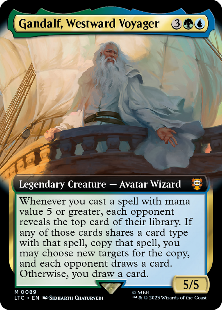 Gandalf, Westward Voyager (Extended Art) [The Lord of the Rings: Tales of Middle-Earth Commander] | Devastation Store