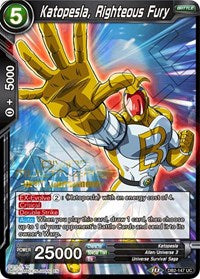 Katopesla, Righteous Fury (Divine Multiverse Draft Tournament) (DB2-147) [Tournament Promotion Cards] | Devastation Store