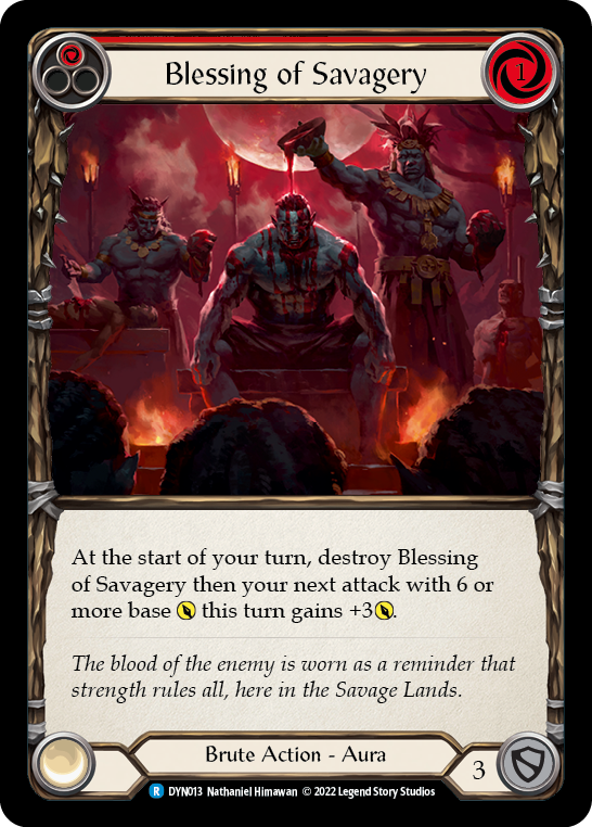 Blessing of Savagery (Red) [DYN013] (Dynasty)  Rainbow Foil | Devastation Store