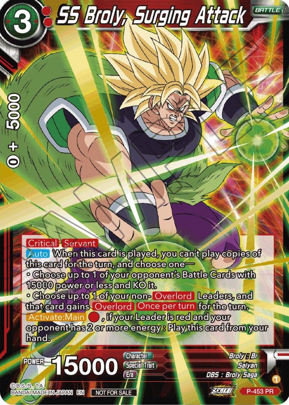 SS Broly, Surging Attack (Championship Selection Pack 2023 Vol.1) (Holo) (P-453) [Tournament Promotion Cards] | Devastation Store