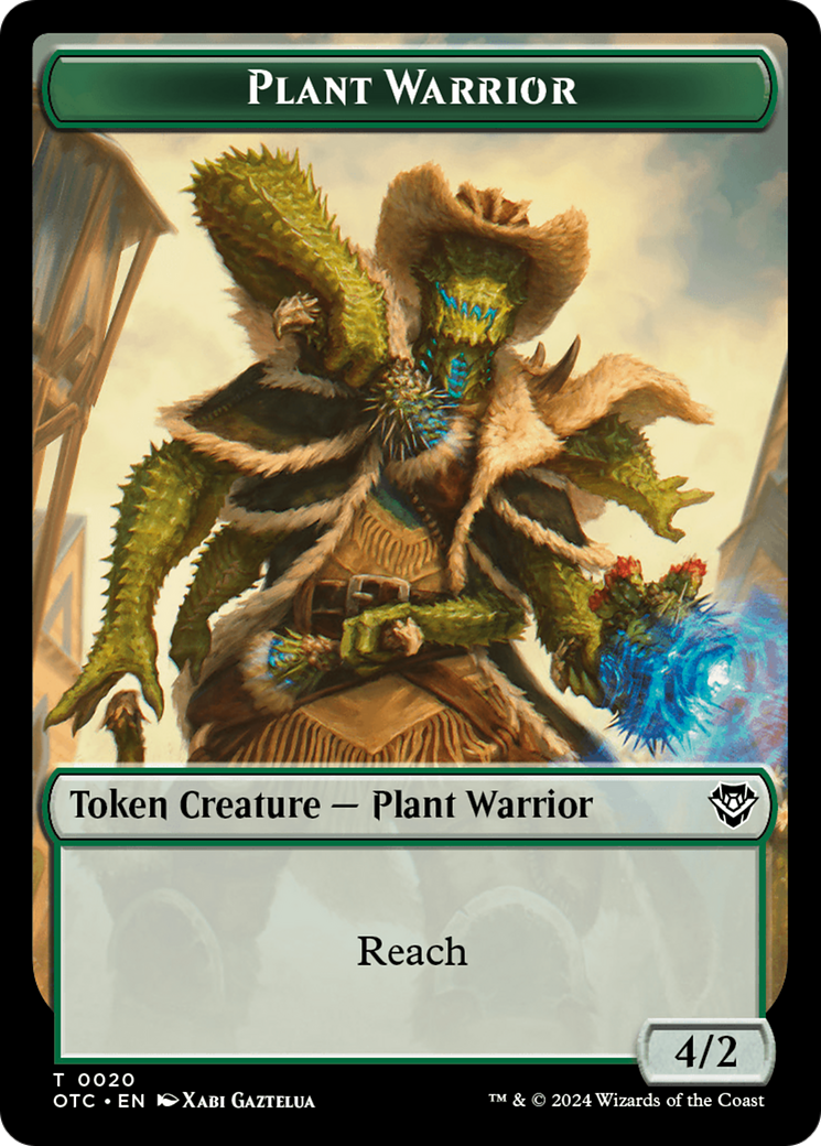 Plant Warrior // Treasure Double-Sided Token [Outlaws of Thunder Junction Commander Tokens] | Devastation Store