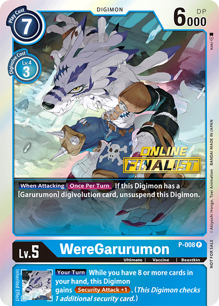 WereGarurumon [P-008] (Online Regional - Finalist) [Promotional Cards] | Devastation Store
