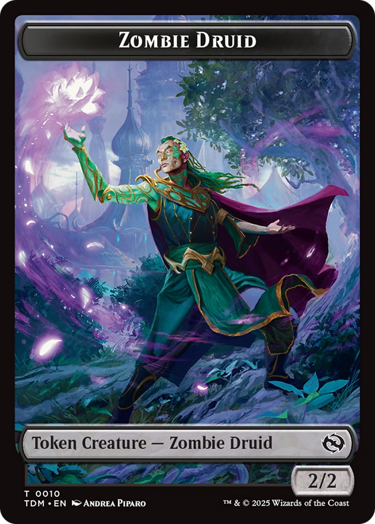 Salamander Warrior // Zombie Druid Double-Sided Token [Tarkir: Dragonstorm Commander Tokens] | Devastation Store