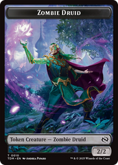 Zombie Druid // Treasure Double-Sided Token [Tarkir: Dragonstorm Tokens] | Devastation Store