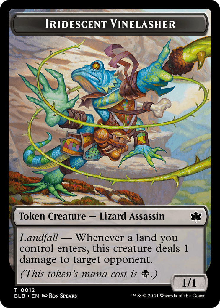 Fish // Iridescent Vinelasher Double-Sided Token [Bloomburrow Tokens] | Devastation Store