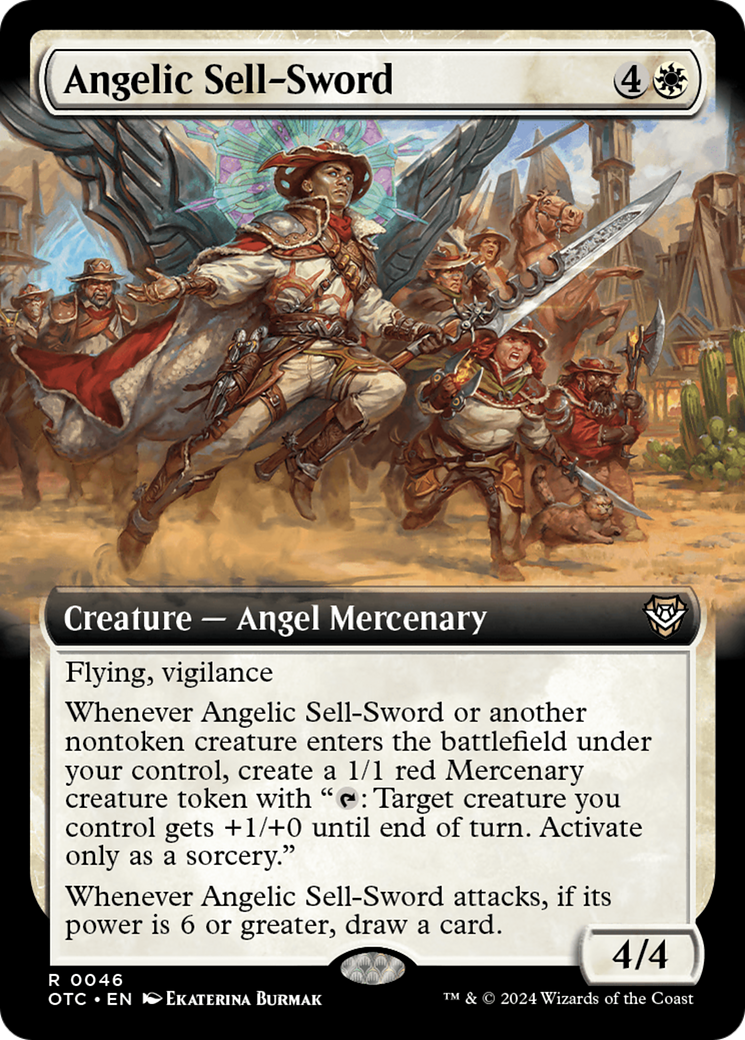 Angelic Sell-Sword (Extended Art) [Outlaws of Thunder Junction Commander] | Devastation Store