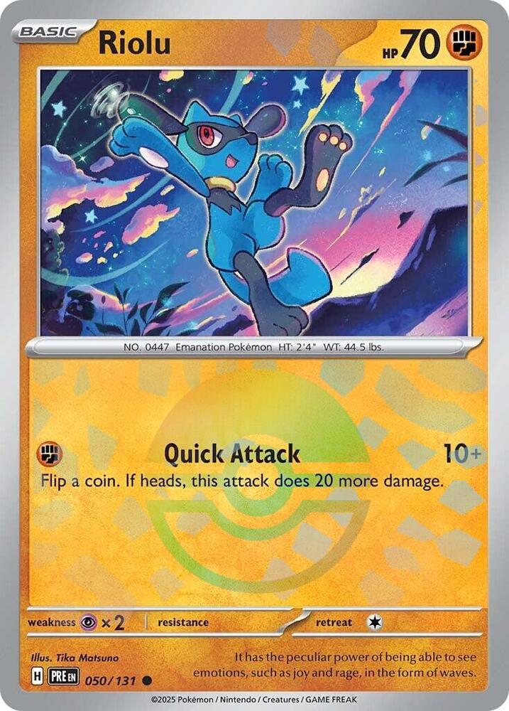 Riolu (050/131) (Poke Ball Pattern) [Scarlet & Violet: Prismatic Evolutions] | Devastation Store