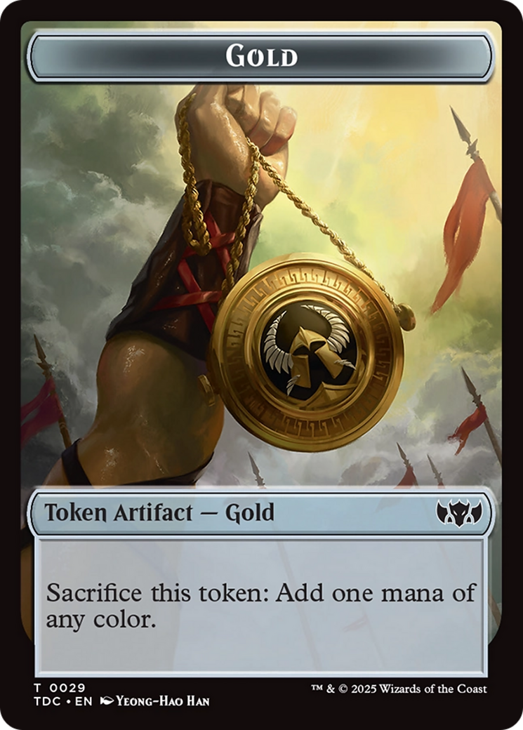 Elemental (0016) // Gold Double-Sided Token [Tarkir: Dragonstorm Commander Tokens] | Devastation Store