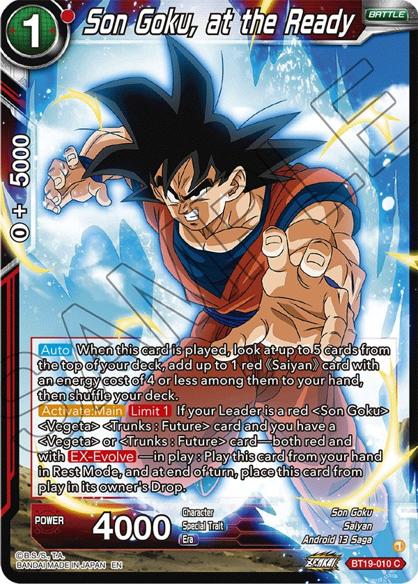 Son Goku, at the Ready (BT19-010) [Fighter's Ambition] | Devastation Store