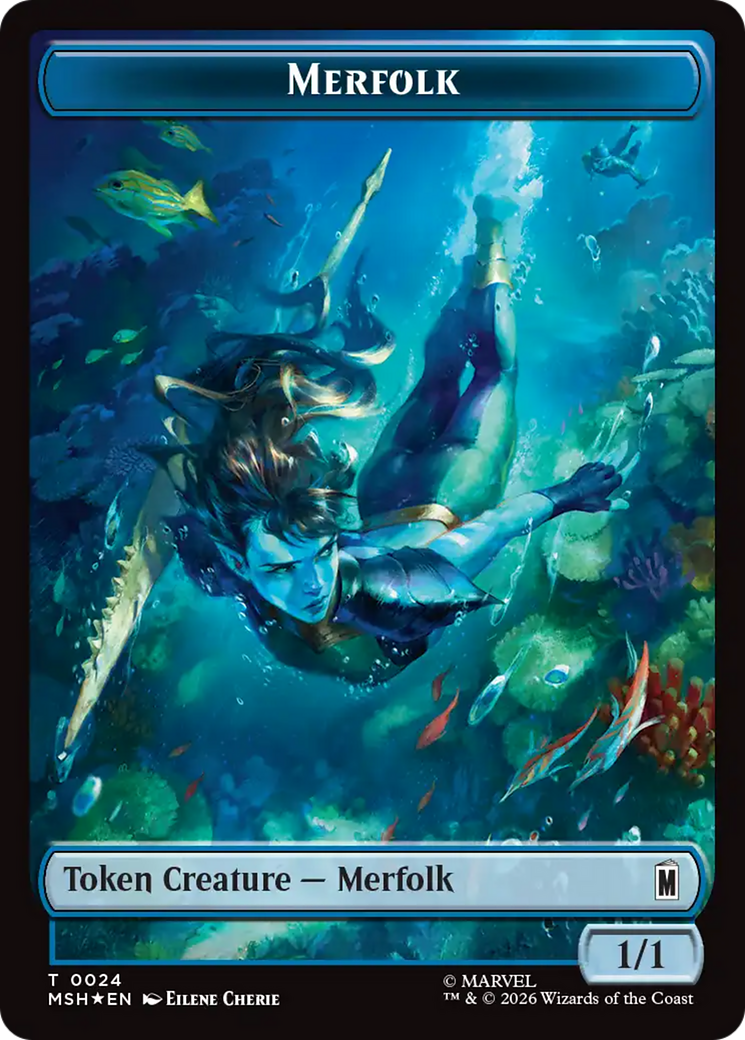 Wall (019) // Merfolk (024) Double-Sided Token (Surge Foil) [Marvel Super Heroes Commander Tokens] | Devastation Store