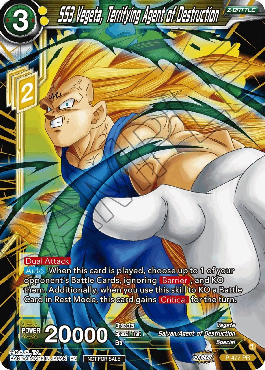 SS3 Vegeta, Terrifying Agent of Destruction (Silver Foil) (P-477) [Tournament Promotion Cards] | Devastation Store