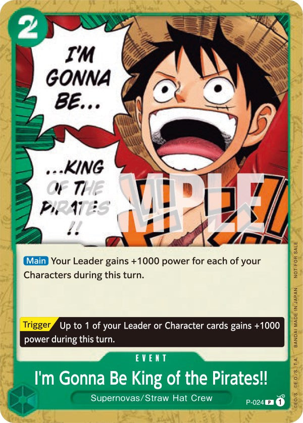 I'm Gonna Be King of the Pirates!! [One Piece Promotion Cards] | Devastation Store