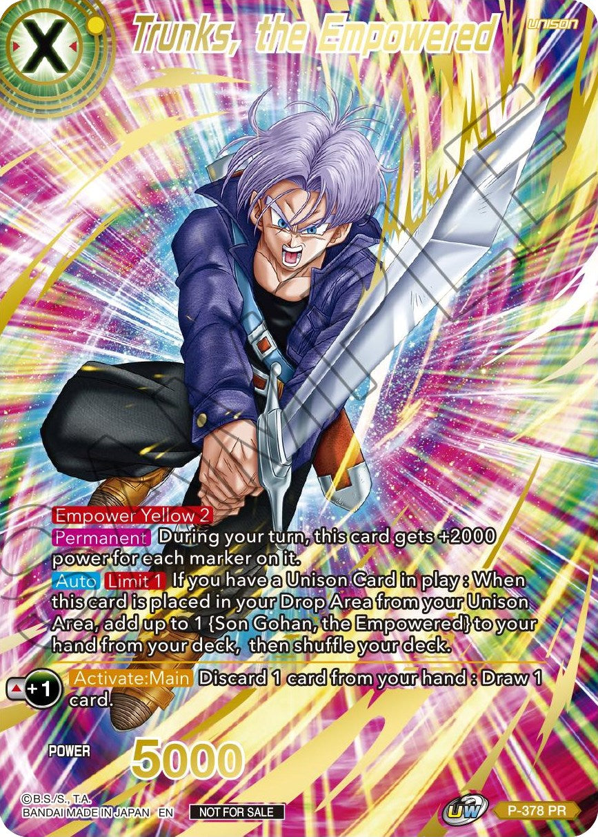 Trunks, the Empowered (Gold Stamped) (P-378) [Promotion Cards] | Devastation Store