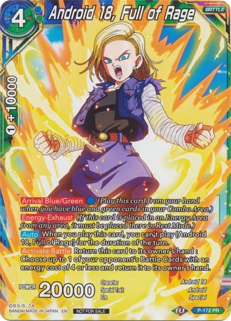 Android 18, Full of Rage (P-172) [Promotion Cards] | Devastation Store