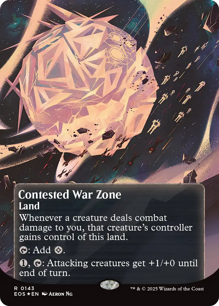 Contested War Zone (0143) (Borderless) (Galaxy Foil) [Edge of Eternities: Stellar Sights] | Devastation Store