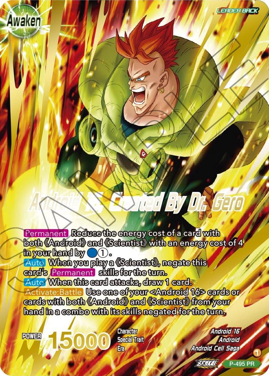 Android 16 // Android 16, Created By Dr. Gero (Gold Stamped) (P-495) [Promotion Cards] | Devastation Store
