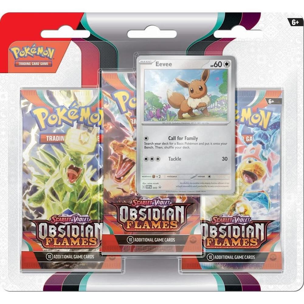 Scarlet & Violet: Obsidian Flames - 3-Pack Blisters (Eevee) | Devastation Store