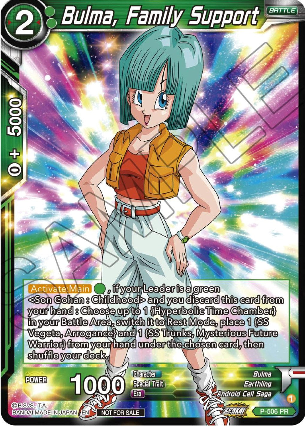 Bulma, Family Support (Zenkai Series Tournament Pack Vol.4) (P-506) [Tournament Promotion Cards] | Devastation Store