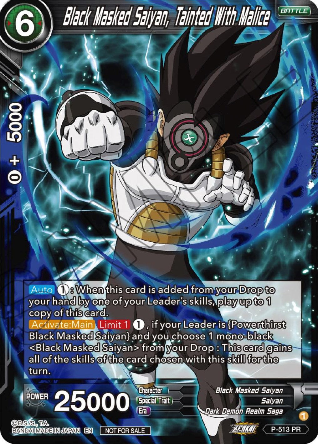 Black Masked Saiyan, Tainted With Malice (Zenkai Series Tournament Pack Vol.4) (P-513) [Tournament Promotion Cards] | Devastation Store
