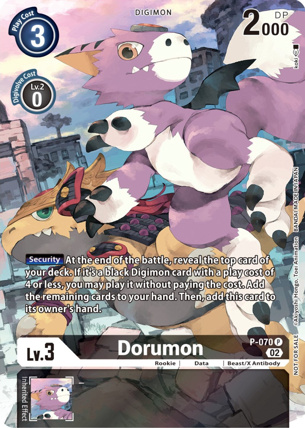 Dorumon [P-070] (Official Tournament Pack Vol. 10) [Promotional Cards] | Devastation Store