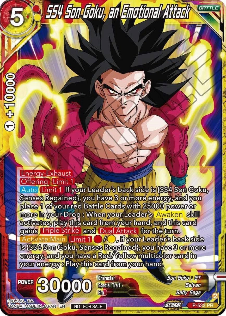 SS4, Son Goku, an Emotional Attack (Zenkai Series Tournament Pack Vol.5) (P-533) [Tournament Promotion Cards] | Devastation Store