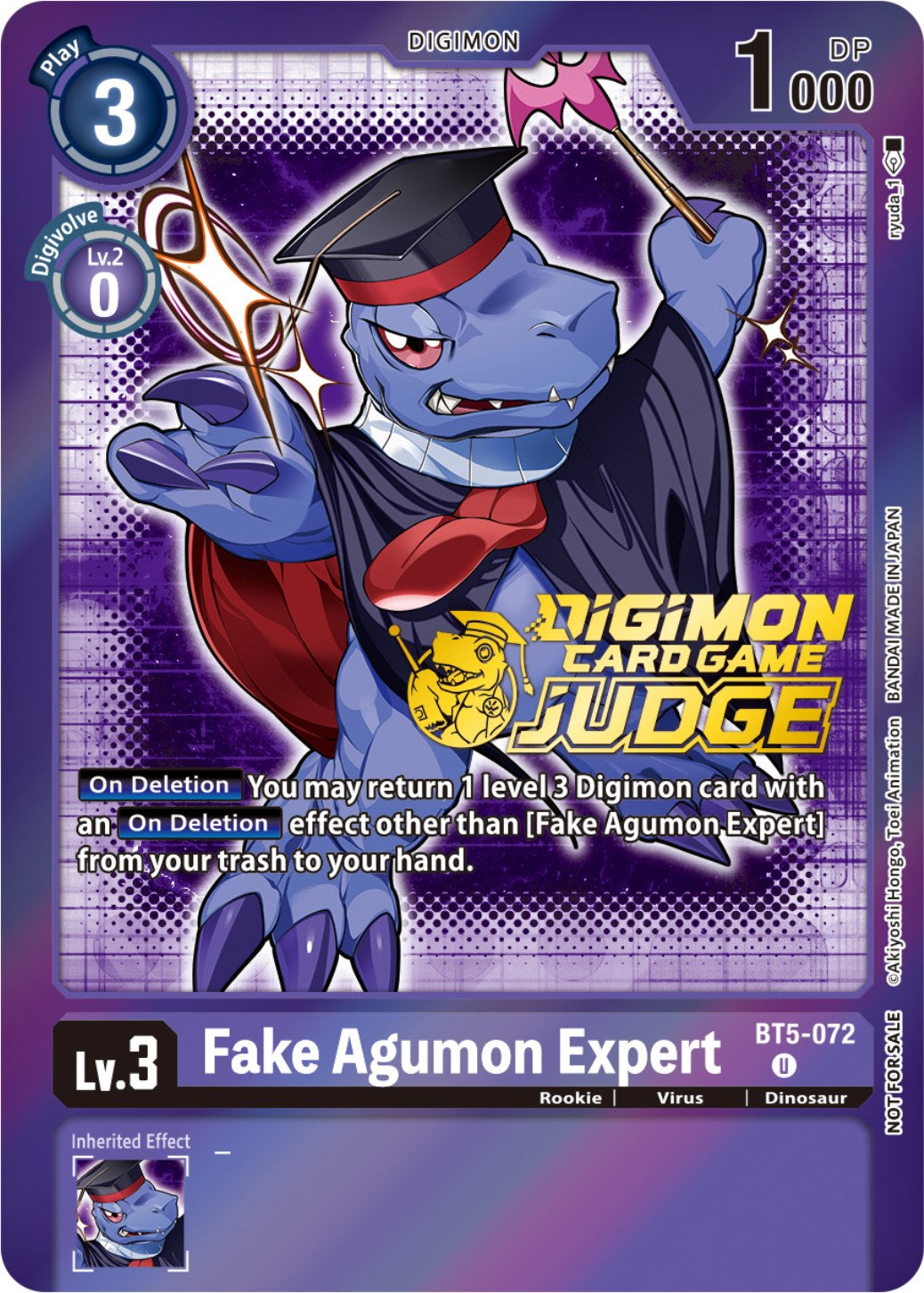 Fake Agumon Expert [BT5-072] (Judge Pack 4) [Battle of Omni Promos] | Devastation Store