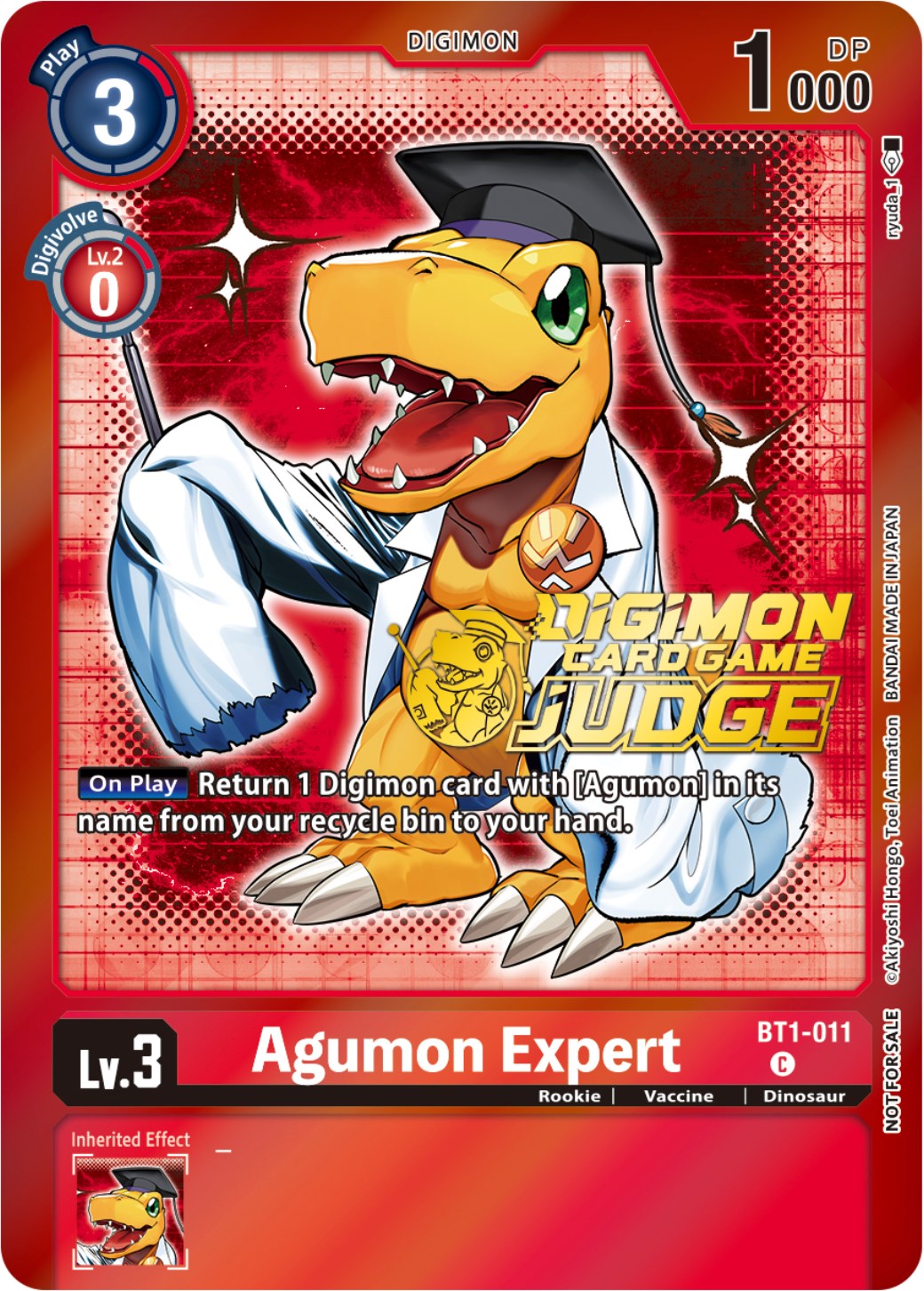 Agumon Expert [BT1-011] (Judge Pack 4) [Release Special Booster Promos] | Devastation Store