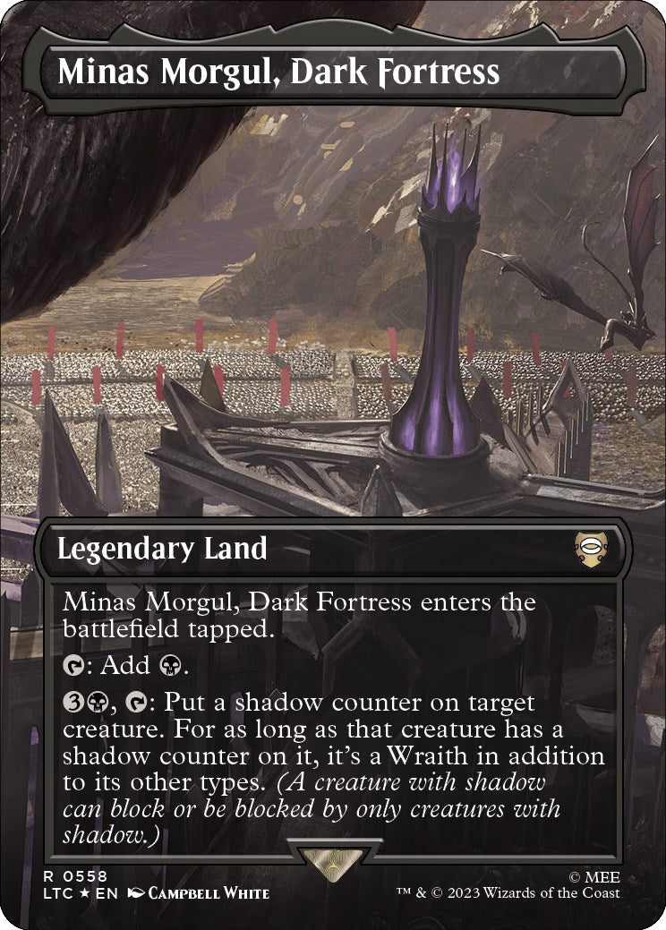 Minas Morgul, Dark Fortress (Borderless) (Surge Foil) [The Lord of the Rings: Tales of Middle-Earth Commander] | Devastation Store