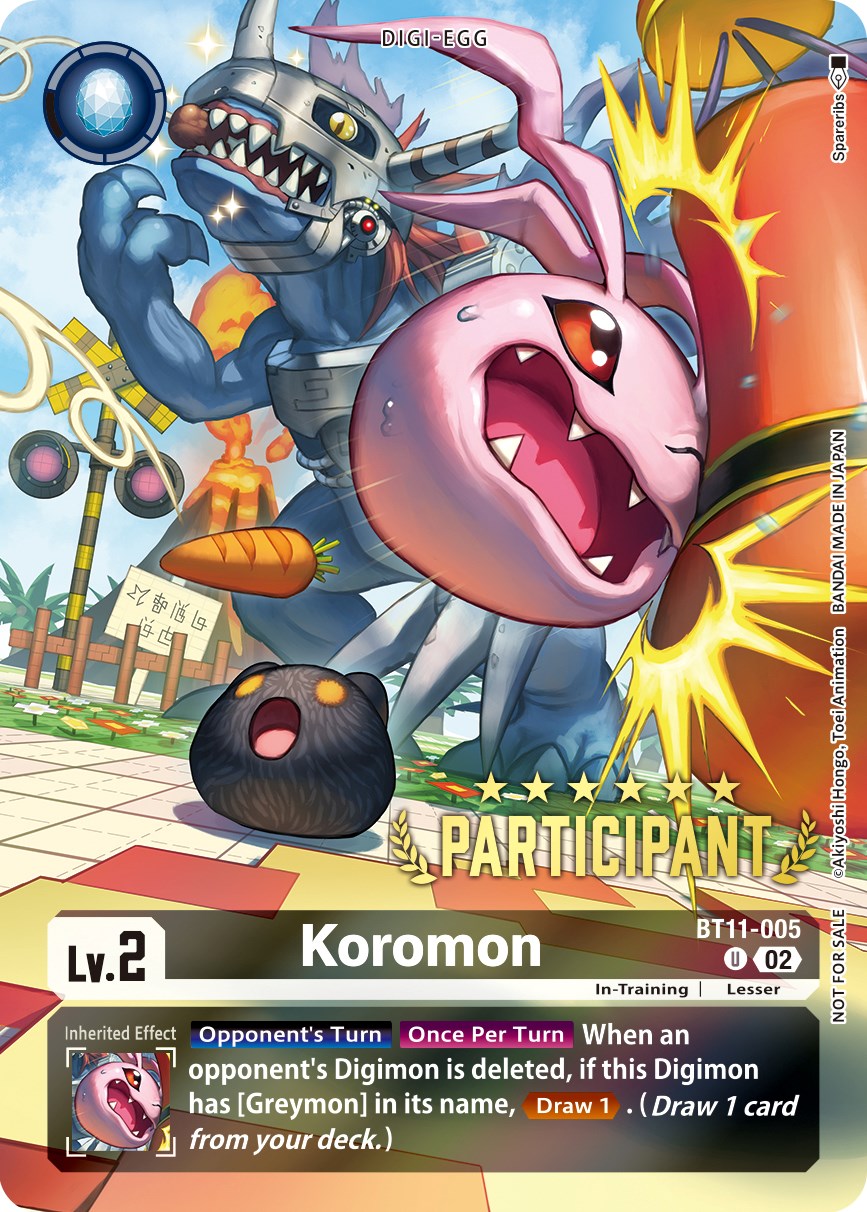Koromon [BT11-005] (Digimon 3-On-3 November 2023 Participation) [Dimensional Phase] | Devastation Store