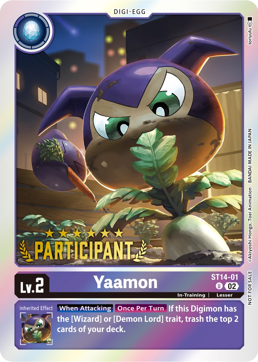 Yaamon [ST14-01] (Digimon 3-On-3 November 2023 Participation) [Starter Deck: Beelzemon Advanced Deck Set] | Devastation Store