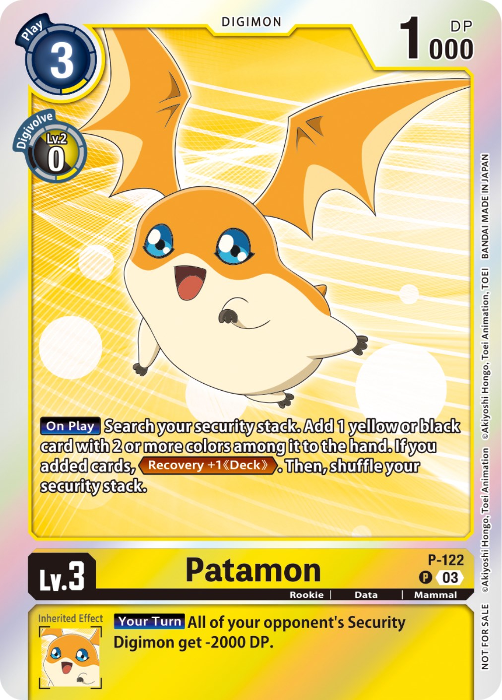 Patamon [P-122] (Tamer Party Pack -The Beginning- Ver. 2.0) [Promotional Cards] | Devastation Store