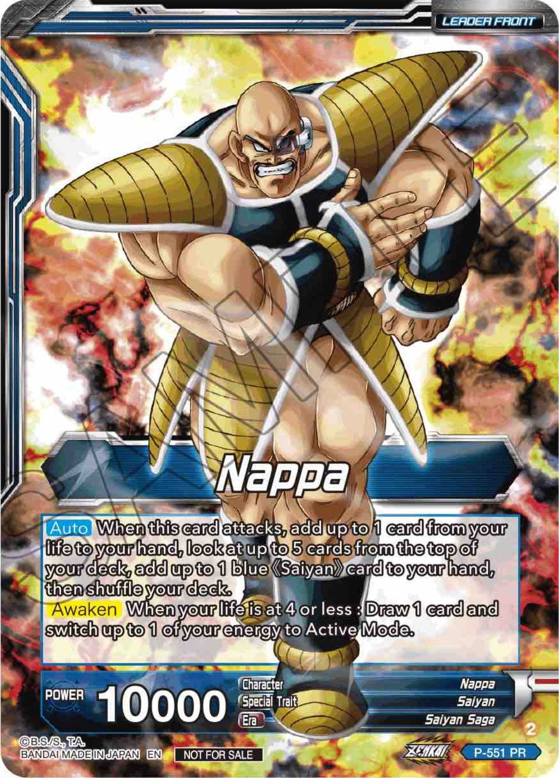 Nappa // Vegeta & Nappa, Saiyan Invasion (P-551) [Promotion Cards] | Devastation Store