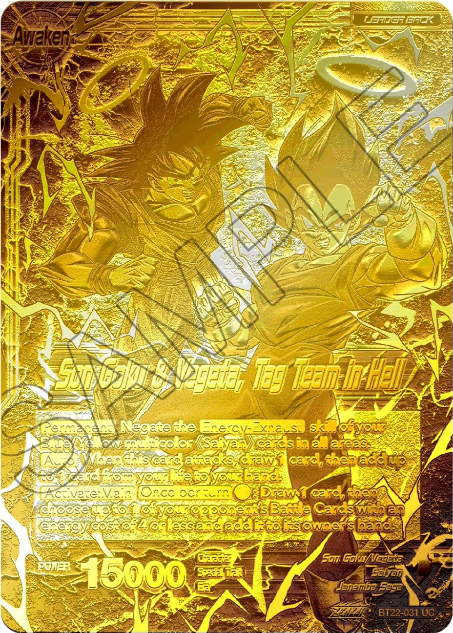 Son Goku // Son Goku & Vegeta, Tag Team in Hell (2023 Championship Finals) (Gold Metal Foil) (BT22-031) [Tournament Promotion Cards] | Devastation Store
