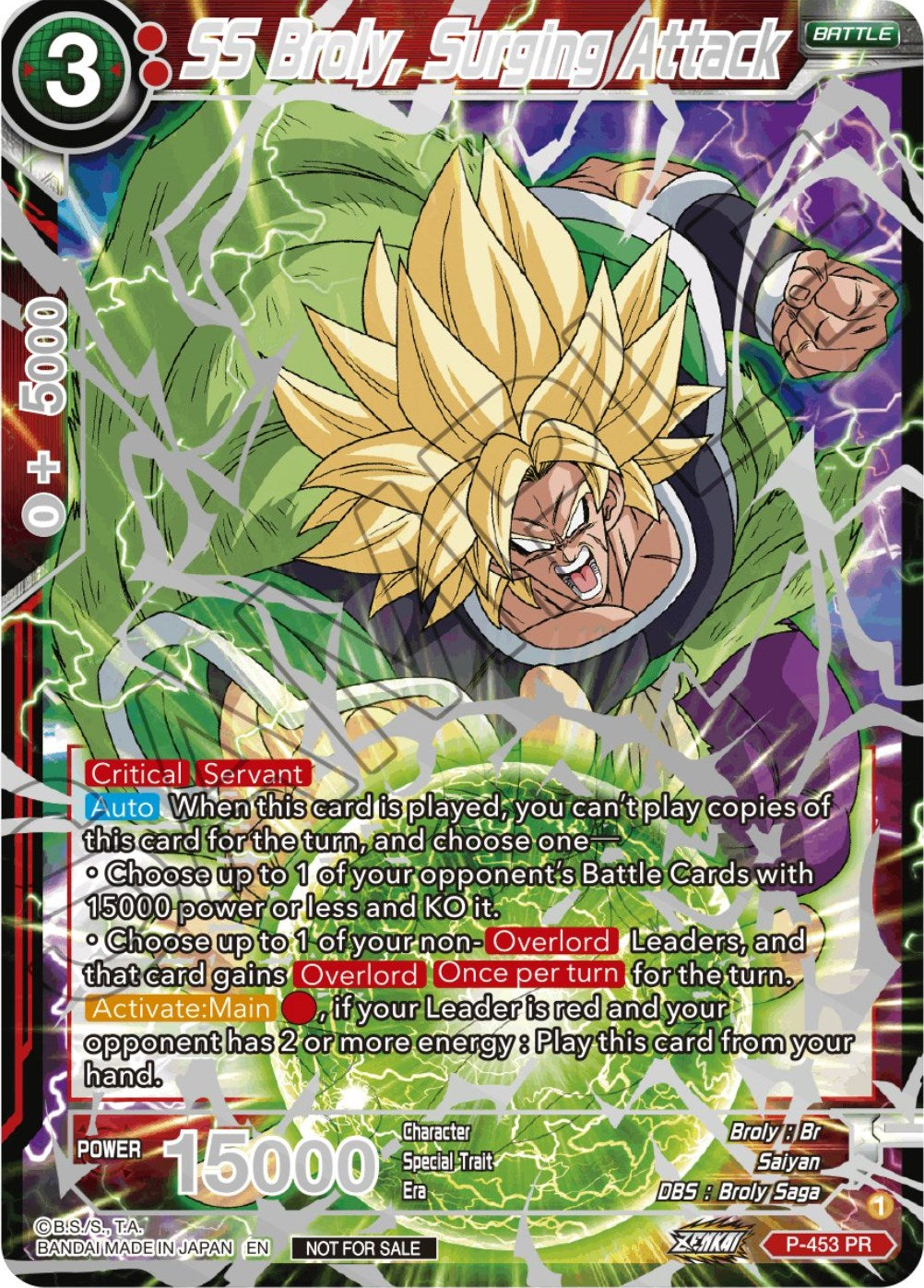 SS Broly, Surging Attack (Championship 2023 Reward Alternate Art Card Set) (Holo) (P-453) [Tournament Promotion Cards] | Devastation Store