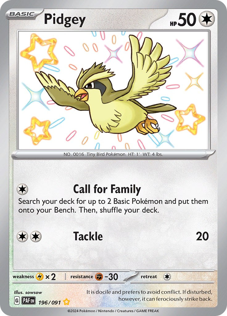 Pidgey (196/091) [Scarlet & Violet: Paldean Fates] | Devastation Store