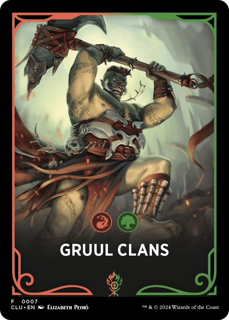 Gruul Clans Theme Card [Ravnica: Clue Edition Tokens] | Devastation Store