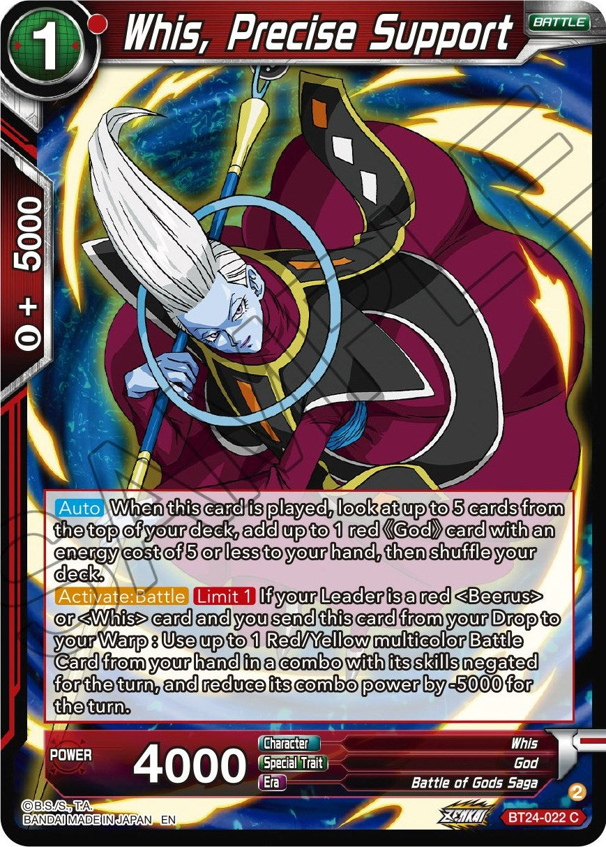 Whis, Precise Support (BT24-022) [Beyond Generations] | Devastation Store