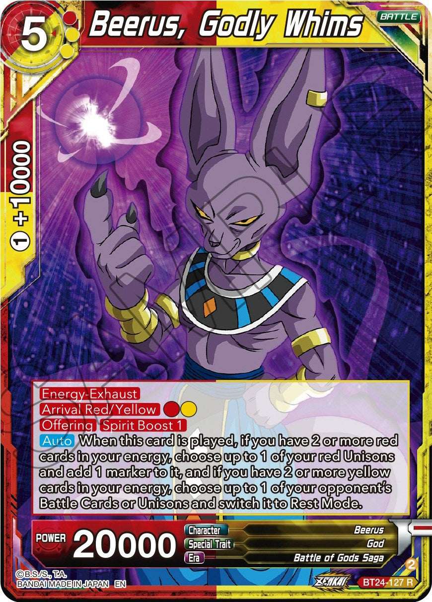 Beerus, Godly Whims (BT24-127) [Beyond Generations] | Devastation Store