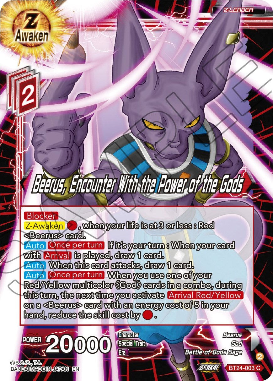 Beerus, Encounter With the Power of the Gods (BT24-003) [Beyond Generations] | Devastation Store
