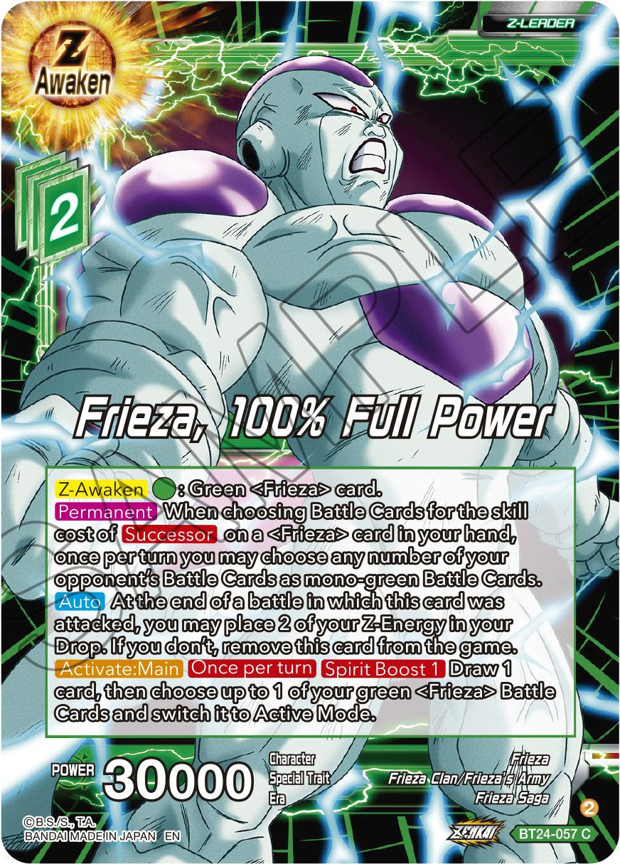 Frieza, 100% Full Power (BT24-057) [Beyond Generations] | Devastation Store