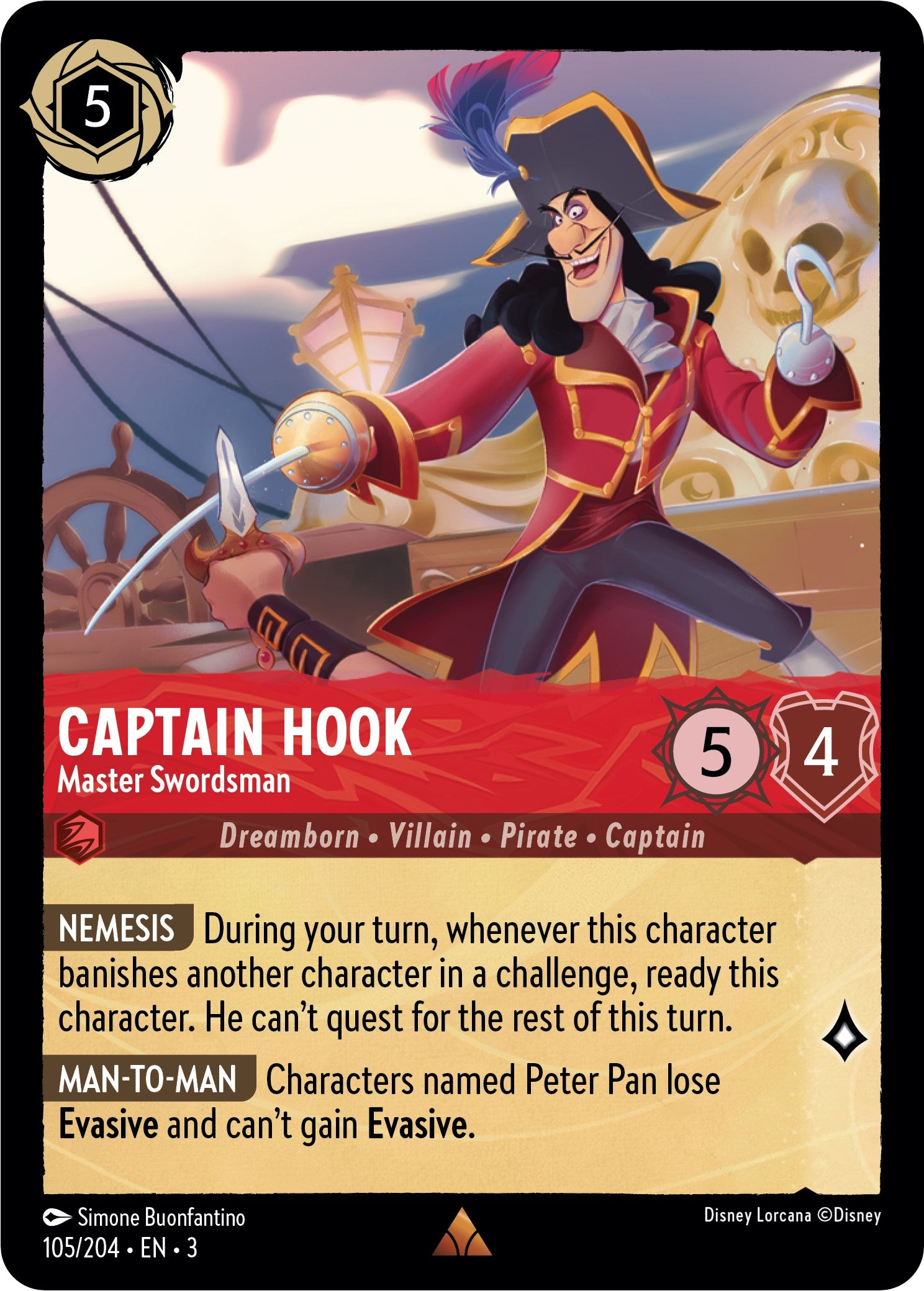Captain Hook - Master Swordsman (105/204) [Into the Inklands] | Devastation Store