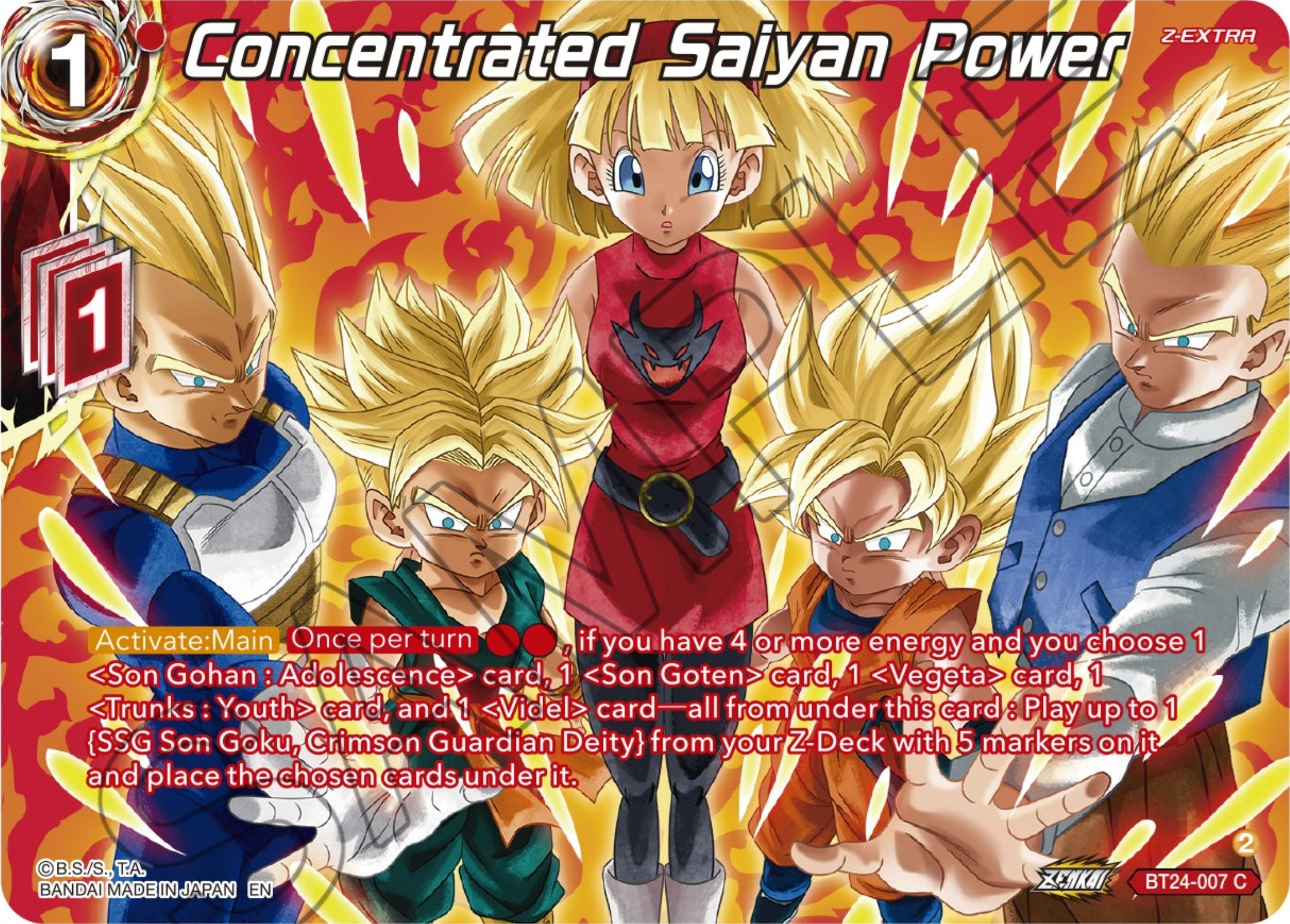 Concentrated Saiyan Power (Collector Booster) (BT24-007) [Beyond Generations] | Devastation Store