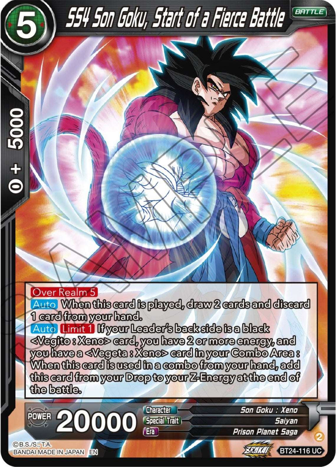 SS4 Son Goku, Starts of a Fierce Battle (BT24-116) [Beyond Generations] | Devastation Store